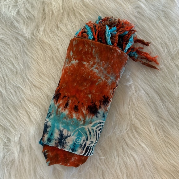 Bathing Suit Cover Up with Mini Tassels / Wear Multiple Ways Halter Top / Skirt - Picture 15 of 16